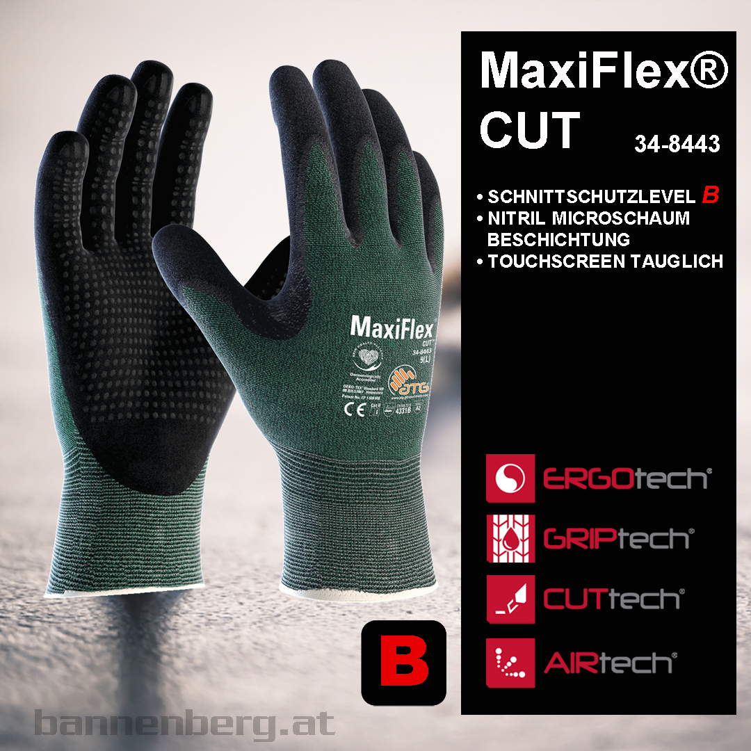 MaxiFlex® Cut™ 34-8443 | Schnittschutzhandschuh Level 3B | Grip & Präzision – Bild 2