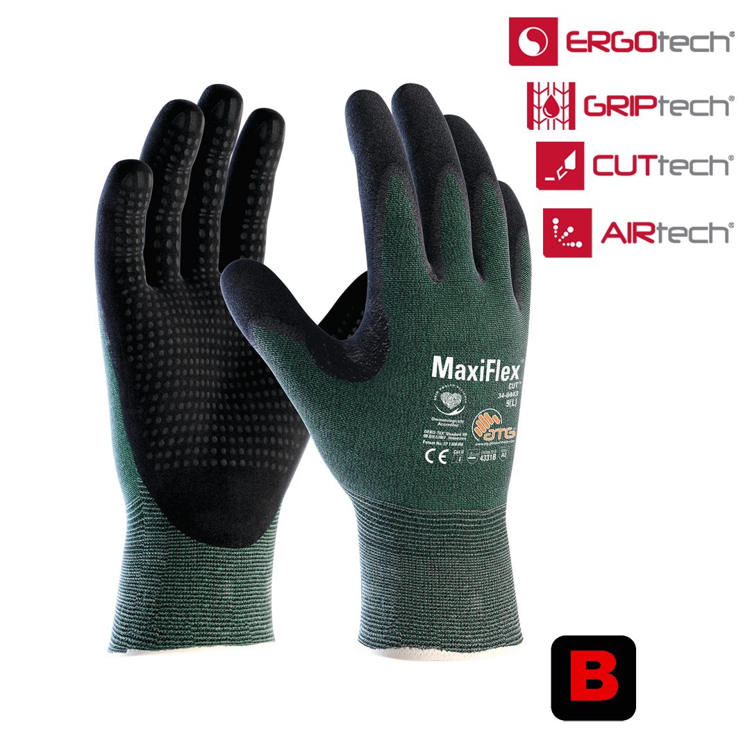 MaxiFlex® Cut™ 34-8443 | Schnittschutzhandschuh Level 3B | Grip & Präzision
