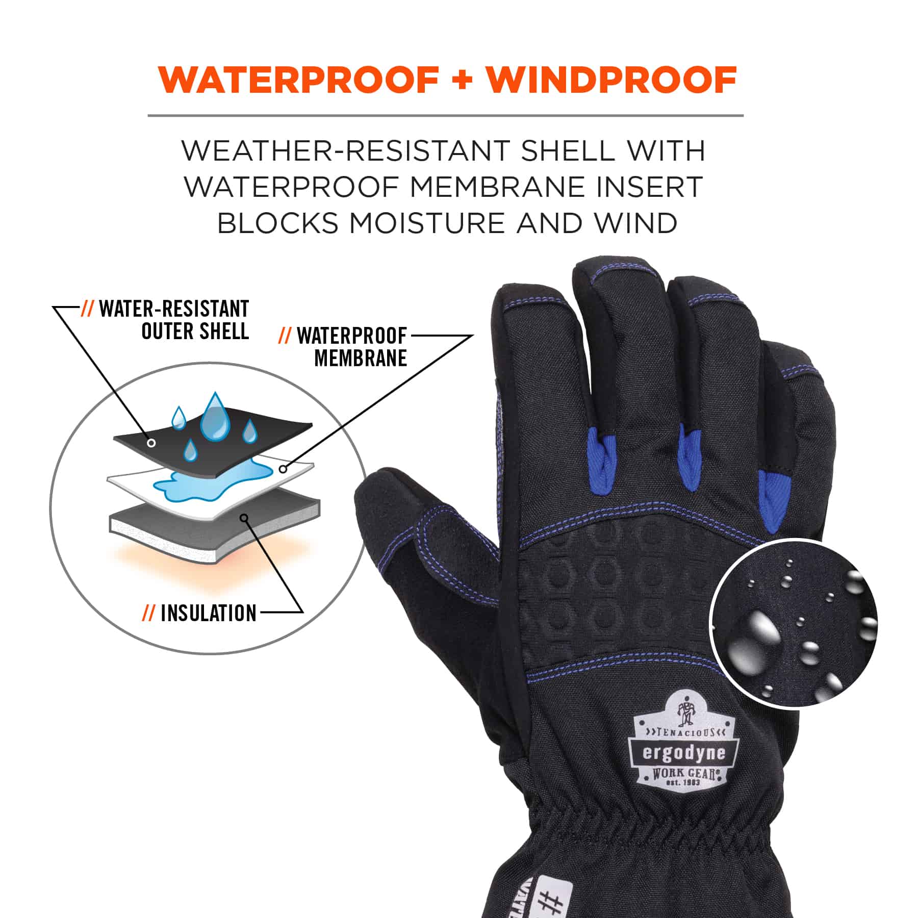 ProFlex 819WP Thermo-Arbeitshandschuhe – wasserdicht & warm mit 3M™ Thinsulate™ – Bild 4